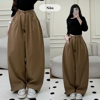 Quần kaki harem túi ngang cạp bán chun dễ mặc chuẩn form đi học đi chơi