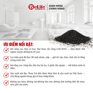 Than hoạt tính AnthraticeTrà Bắc vật liệu lọc nước giếng khoan, nước máy (25Kg)
