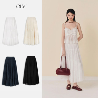 Chân váy OLV dài đi biển Alie dáng xòe chất mềm bồng bềnh nhiều màu