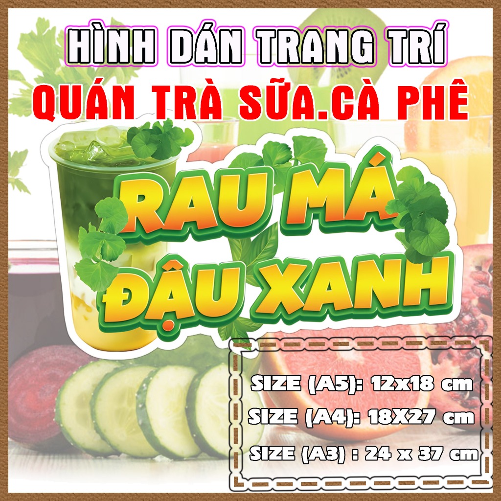 UV DTF Trang Trí Quán Trà Sữa Cà Phê Dán Tường, Kính, Hình Ly, Trà Sữa, Sinh Tố, Trà Tắc, Trà Đào, Trà Trái Cây