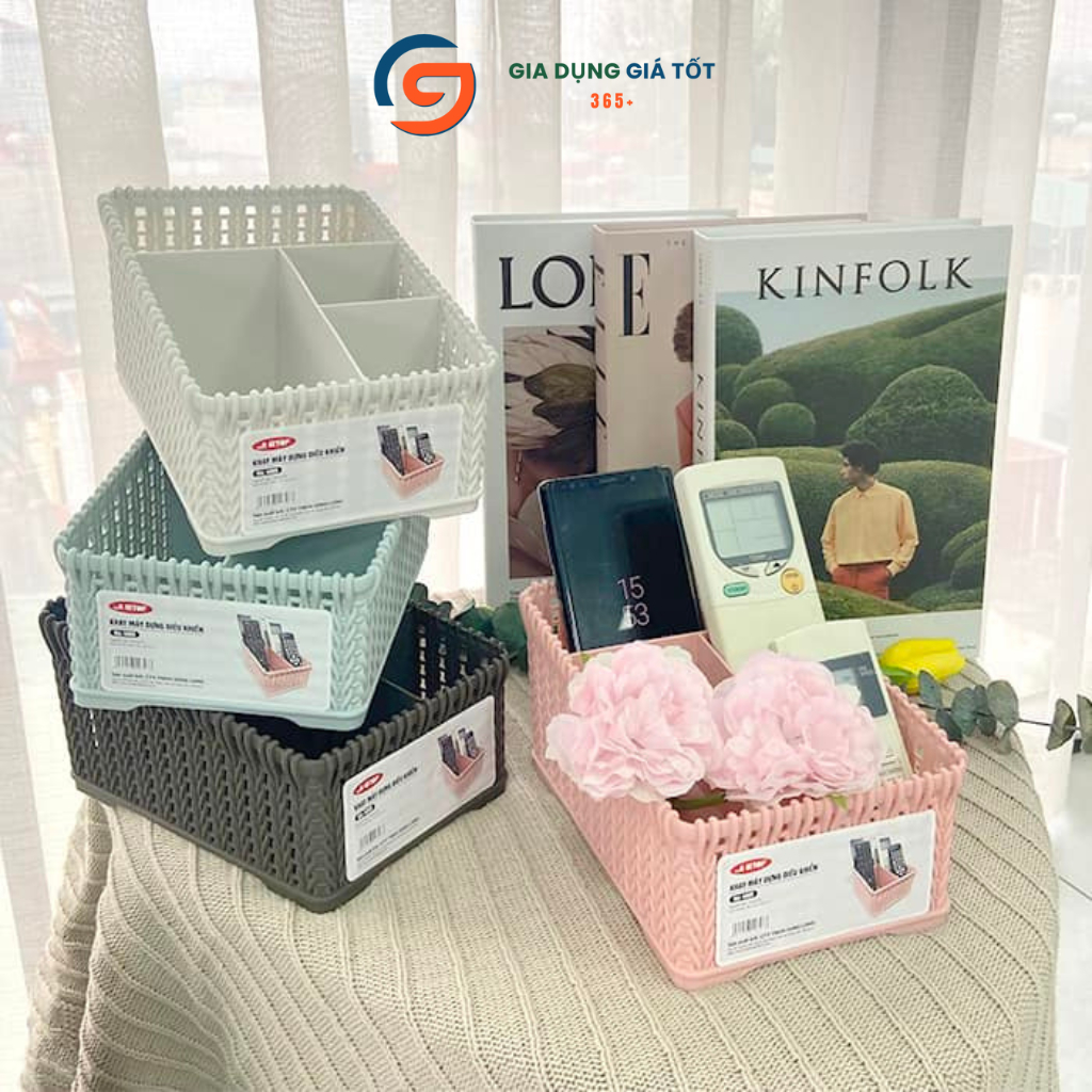 Khay nhựa đựng điều khiển Song Long - hộp đựng remote, điện thoại, bút, đồ dùng đa năng nhiều ngăn