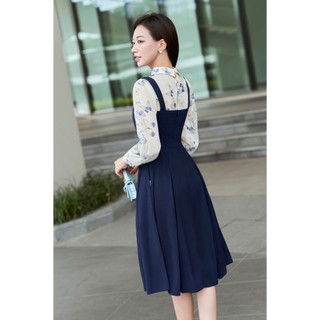 [LAMER X VÕ HÀ LINH] Đầm Yếm Dáng Xoè Xếp Ly Liền Áo LAMER O63L25Q004