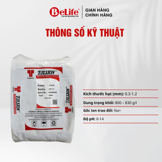 Hạt Cation Tulsion T40 - Na làm mềm nước, xử lý nước cứng, tái sinh hệ thống lọc (Bao 25 lít)