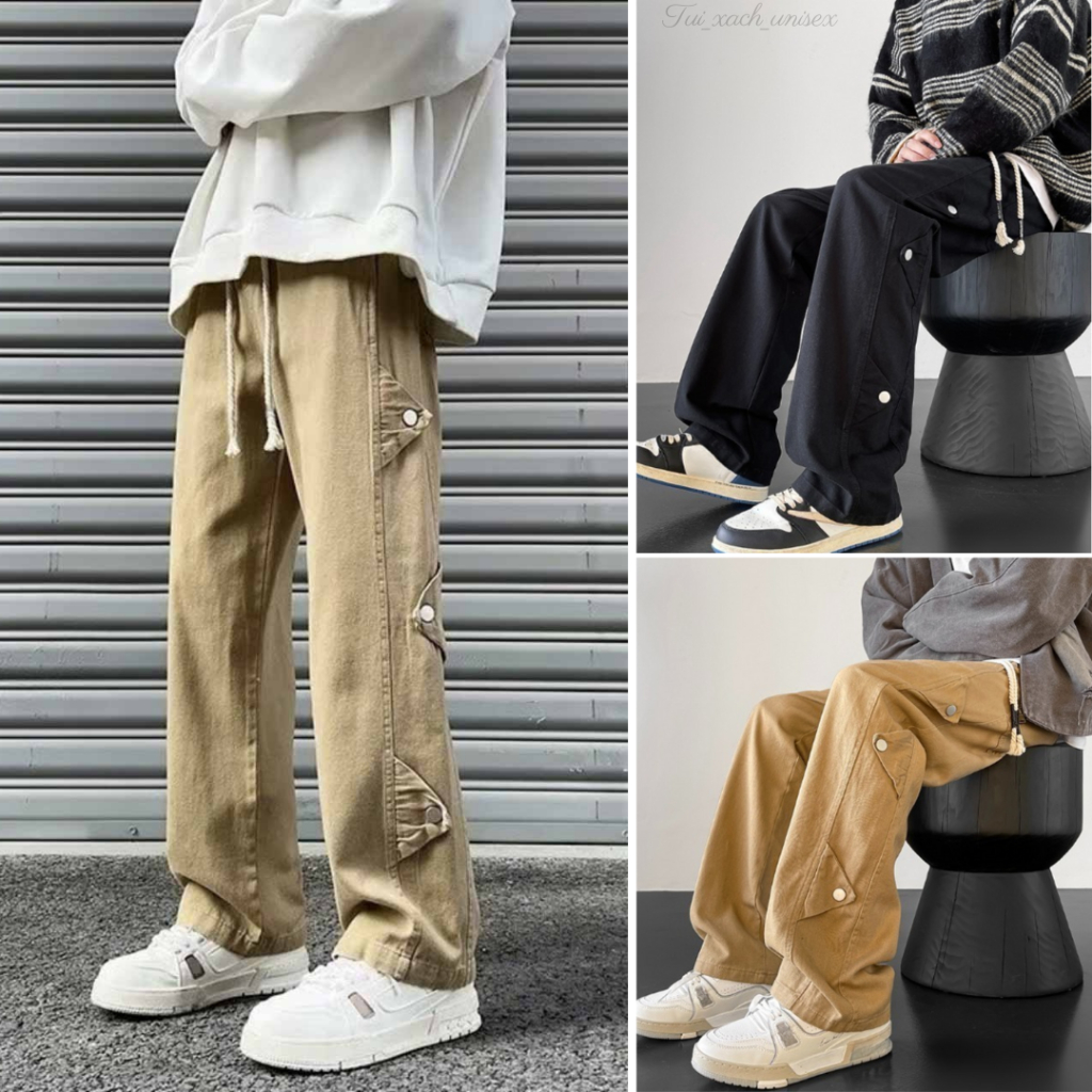Quần jogger nam 6 nút chất kaki co dãn 4 chiều baggy thể thao lưng thun 3 size M,L,XL 40-70kg C1