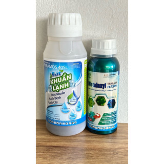 Bộ đôi nấm khuẩn 1 chai metalaxy và 1 chai sát khuẩn lạnh pha 200 lít