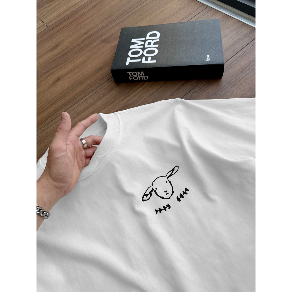 Áo thun trắng Goat Tee 100% cotton co giãn thấm hút mồ hôi 40-100kg form suông Unisex Basetee