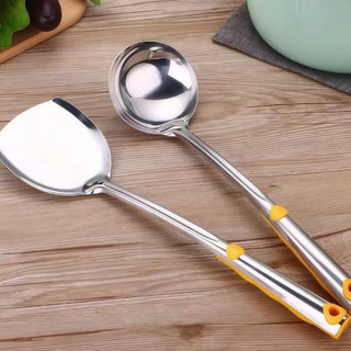Vá múc canh Inox Cao cấp sạn 28cm Chubby Chef cán cách nhiệt đa năng Mui múc canh vá canh xào an toàn sức khỏe