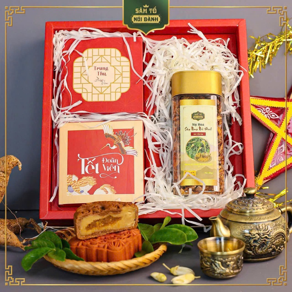 Combo Quà Tặng Bánh Trung Thu Healthy + Trà Sâm Nam Núi Dành – Tinh Hoa Truyền Thống, An Toàn Sức Khỏe, Khách Tin Dùng