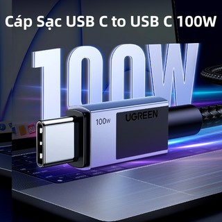 Cáp sạc nhanh UGREEN PD 100W Type C được nâng cấp Cáp dữ liệu Chip E-Marker USB cho iPhone 16/17 , Samsung S24 Ultra,