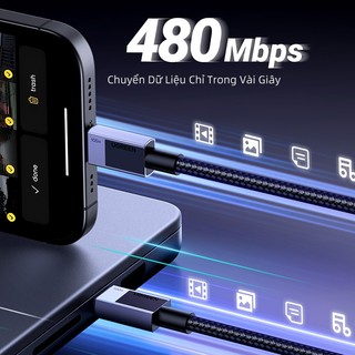 Cáp sạc nhanh UGREEN PD 100W Type C được nâng cấp Cáp dữ liệu Chip E-Marker USB cho iPhone 16/17 , Samsung S24 Ultra,