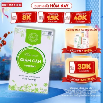 Trà Thảo Mộc Giảm cân VINCENT Chính Hãng Liệu trình 15 ngày tặng 10 viên detox giảm mỡ bụng cấp tốc