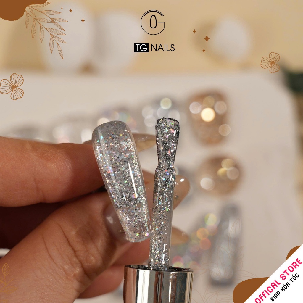 Set sơn gel 6 màu nhũ TG lấp lánh kiêu sa