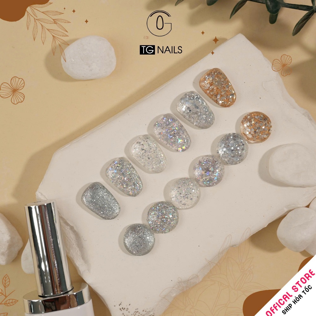 Set sơn gel 6 màu nhũ TG lấp lánh kiêu sa