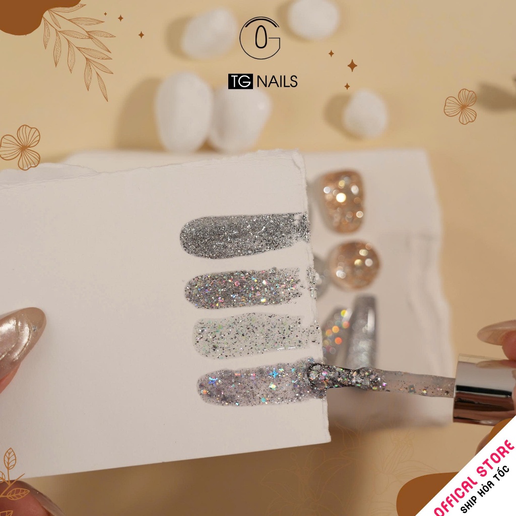 Set sơn gel 6 màu nhũ TG lấp lánh kiêu sa