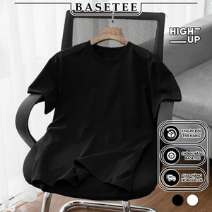 Áo thun đen trơn Basic 100% cotton Premium co giãn thấm hút 40-100kg form suông Unisex Basetee