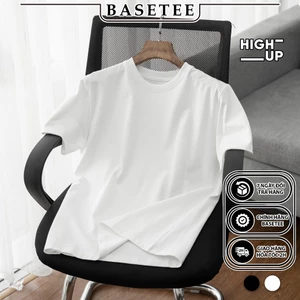 Áo thun trắng trơn Basic 100% cotton Premium co giãn thấm hút 40-100kg form suông Unisex Basetee
