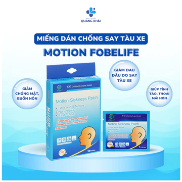 Miếng Dán Chống Say Tàu Xe Motion Fobelife – Giảm Chóng Mặt, Buồn Nôn, Mệt Mỏi, Đau Đầu Hộp 10 Miếng