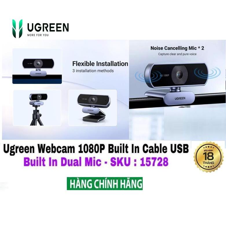 Webcam Ugreen 35626 CM778 15728 Cao Cấp Tự động lấy nét 2K@30Hz, Full HD 1080p/60fps | BigBuy360 - bigbuy360.vn