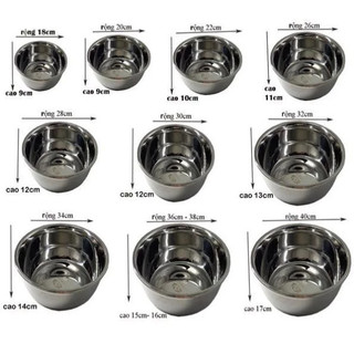 Thau inox 304 kích thước 26cm dày dặn bền đẹp nhập khẩu dùng cho nhà bếp