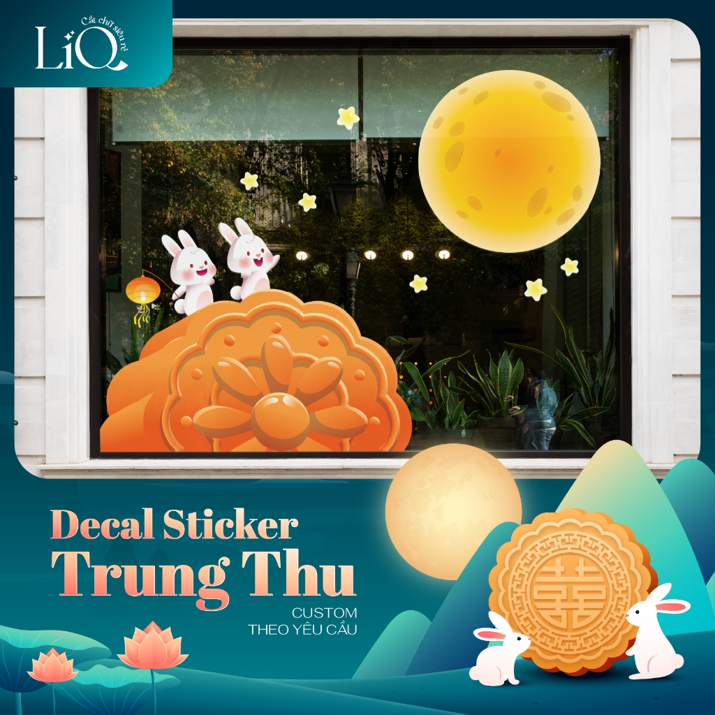 Decal dán kính Trung Thu - Sticker Trung Thu dán gương | Shopee Việt Nam