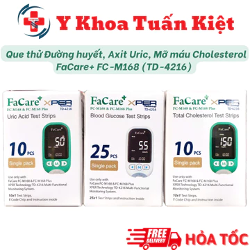 ✅ Que thử Đường huyết, Axit Uric, Mỡ máu Cholesterol FaCare+ dùng cho máy FaCare+ FC-M168 (TD-4216)