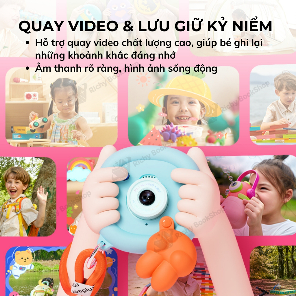 Máy chụp ảnh cho bé kèm thẻ nhớ máy chụp hình mini Mideer Say Cheese Kids Simulated Toy