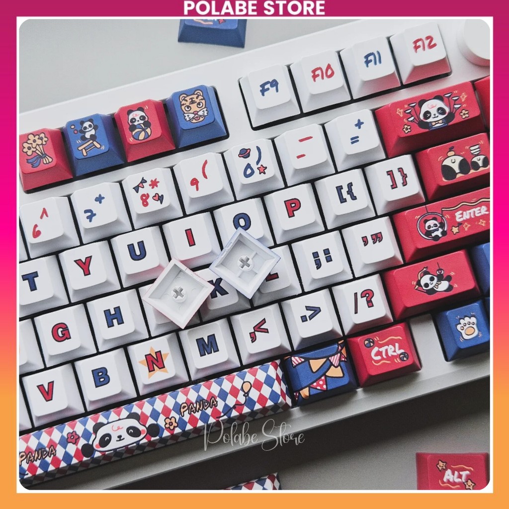 Keycap Panda Acrobatic Cherry Profile bàn phím cơ Polabe Store Keycap gấu trúc caro | BigBuy360 - bigbuy360.vn