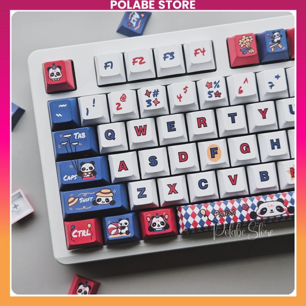 Keycap Panda Acrobatic Cherry Profile bàn phím cơ Polabe Store Keycap gấu trúc caro | BigBuy360 - bigbuy360.vn