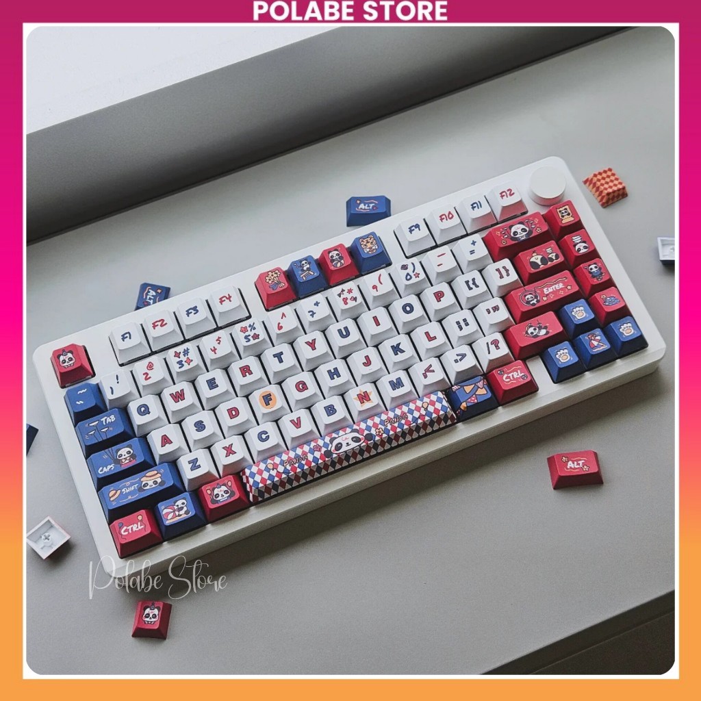 Keycap Panda Acrobatic Cherry Profile bàn phím cơ Polabe Store Keycap gấu trúc caro | BigBuy360 - bigbuy360.vn