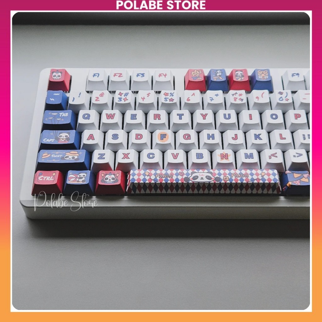 Keycap Panda Acrobatic Cherry Profile bàn phím cơ Polabe Store Keycap gấu trúc caro | BigBuy360 - bigbuy360.vn