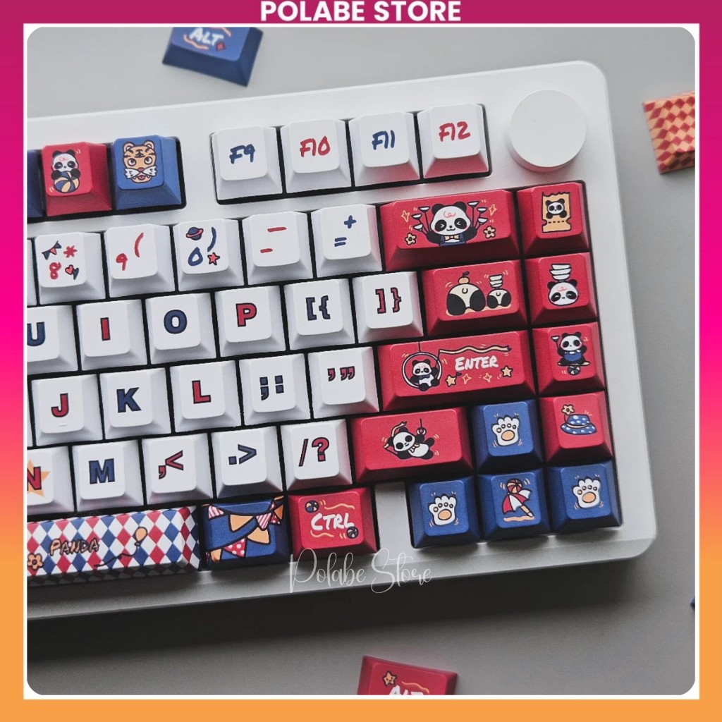 Keycap Panda Acrobatic Cherry Profile bàn phím cơ Polabe Store Keycap gấu trúc caro | BigBuy360 - bigbuy360.vn