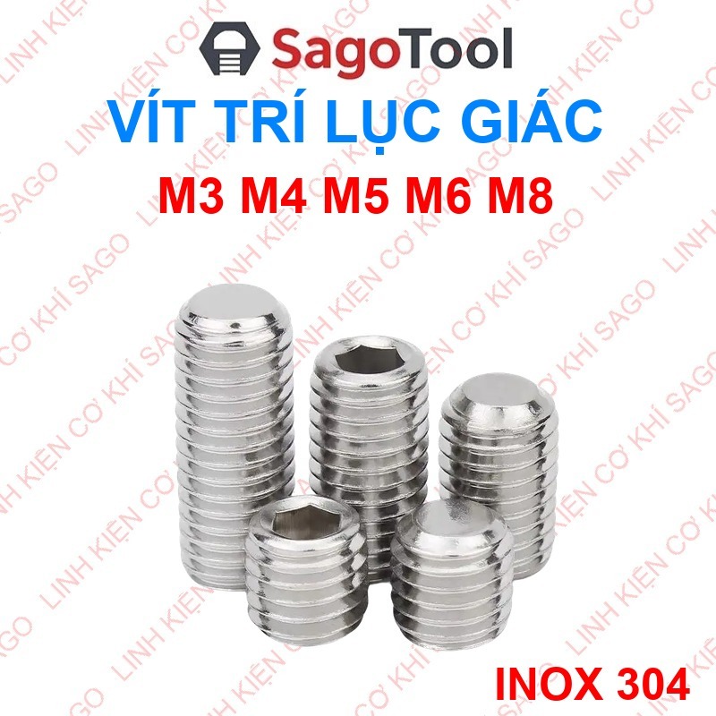 Vít Trí Lục Giác Chìm INOX 304 Chống Gỉ - Ốc Cấy Không Đầu M3 M4 M5 M6 ...
