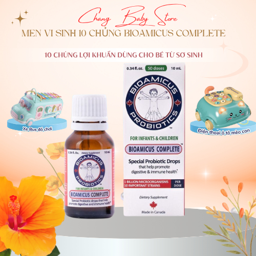 Men vi sinh BioAmicus Complete 10 chủng lợi khuẩn hỗ trợ cải thiện hệ vi sinh đường ruột + quà