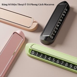 Bảng số điện thoại ô tô phong cách macaron cao cấp,hiển thị/ẩn số,chất liệu hợp kim nhôm,dán taplo