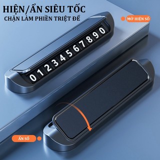 Bảng số điện thoại ô tô phong cách macaron cao cấp,hiển thị/ẩn số,chất liệu hợp kim nhôm,dán taplo