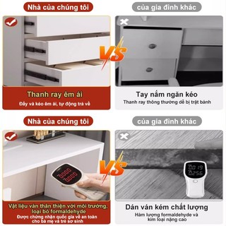 🔥Panda Bàn trang điểm bàn kết hợp bàn làm việc Bàn Làm Việc Đa Năng Kèm Tủ 6 Ngăn giảm giá 50%