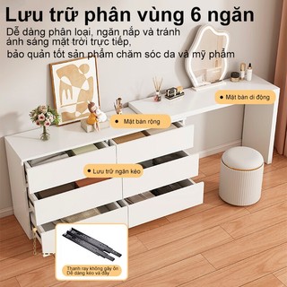 Bàn trang điểm bàn phần Xoay 180° 6 ngăn kéo chống trầy xước và chống mài mòn Dung tích lưu trữ lớn