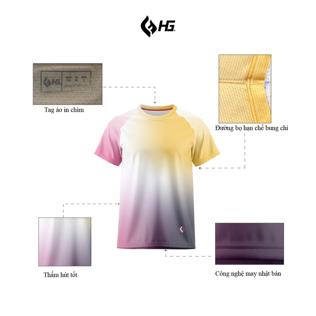 Áo Thể Thao Nam HG Cổ Tròn Tay Ngắn Thoáng Khí Chống Tia UV| A25TS-M
