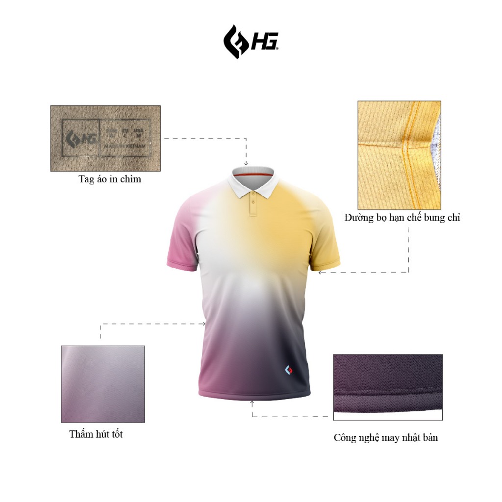 Áo polo thể thao nữ HG Fashion co giãn 4 chiều thoáng mát mặc đi chơi tập luyện A25PO-FM