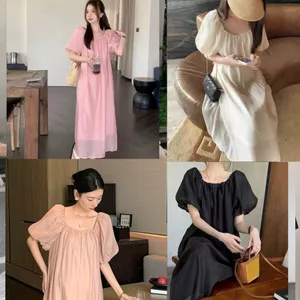Váy bầu dáng suông Viba V04 thiết kế dáng dài 4 màu