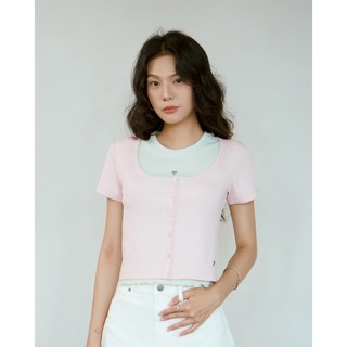 Áo Thun Tay Ngắn Nữ Cổ Vuông Form Fitted Cropped - Routine 10F25TSSW003