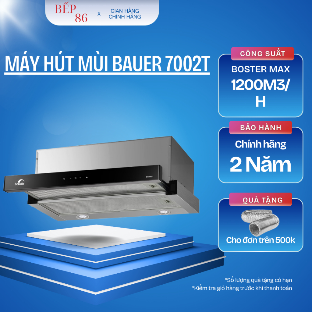 Hút mùi nhà bếp Bauer 7002T | Điều khiển dạng cảm ứng | Công suất ...