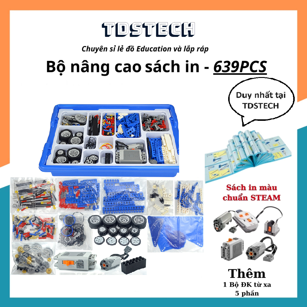 639 chi tiết bộ 9686 đồ Chơi Giáo Dục tư duy, bộ lắp ráp mô hình kỹ thuật Kỹ sư cơ khí lắp ghép động cơ robot điều khiển