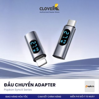 Đầu Chuyển Đổi USB-C Sang Cổng Sạc iPhone Popkon Có LED Báo Công Suất