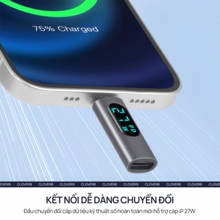 Đầu Chuyển Đổi USB-C Sang Cổng Sạc iPhone Popkon Có LED Báo Công Suất