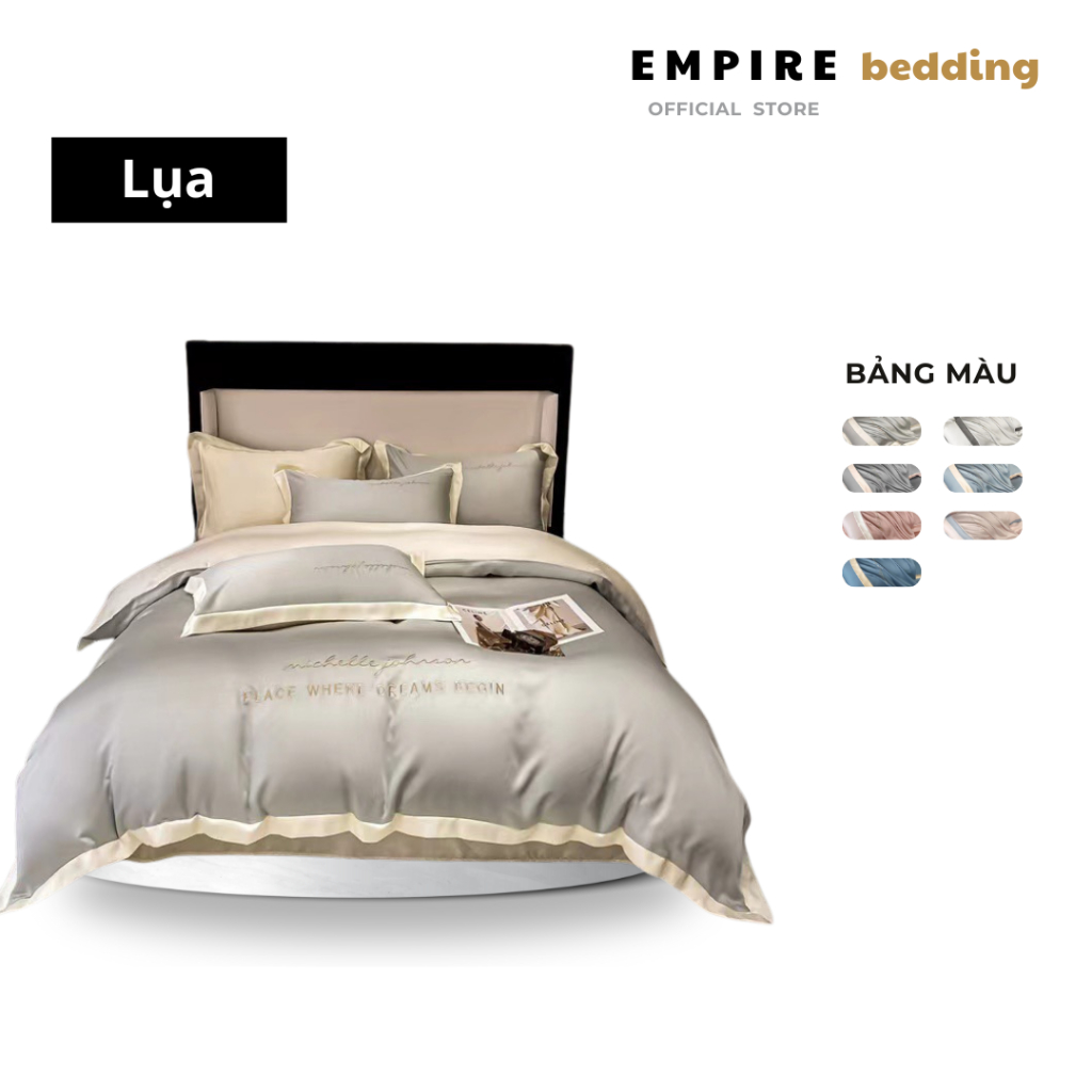 Bộ Chăn Ga Vỏ Gối Lụa Silk Nhiều Màu Cao Cấp Phong Cách Hàn Quốc EMPIRE - EMPIRE | Bedding & Decor