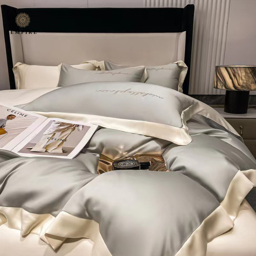 Bộ Chăn Ga Vỏ Gối Lụa Silk Nhiều Màu Cao Cấp Phong Cách Hàn Quốc EMPIRE - EMPIRE | Bedding & Decor