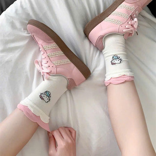 Set 5 Đôi Tất/ Vớ Hoạ Tiết Mèo Hello Kitty Hồng Cổ Cao Phong Cách Hàn Co Giãn Dễ Thương