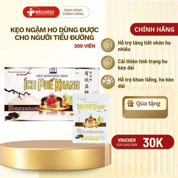 [Combo 5] Kẹo ngậm ho Ích phế khang viên ngậm giảm ho mất tiếng ,khàn tiếng đau rát họng dùng được cho người tiểu đường