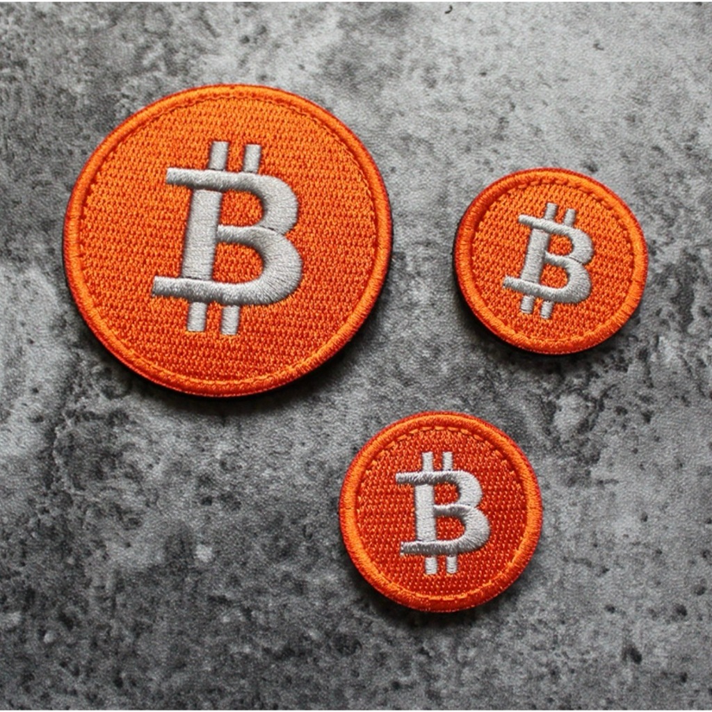 Patch_velcro thêu đồng xu BTC dán ba lô_quần áo